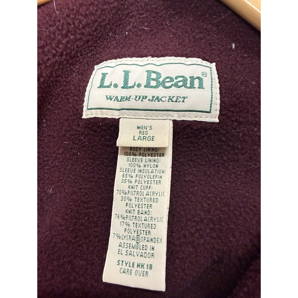 Vintage L.L Bean Navy Blue Warm Up Jacket Fleece Lined Men's Large - Picture 7 of 7